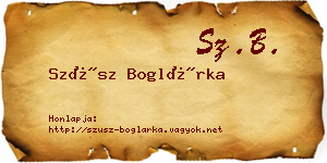 Szüsz Boglárka névjegykártya